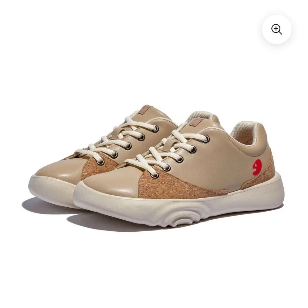 NWT NEW UIN Denia 1 Sesame Size 7 Womens Lace Up Retro Beige Hippie Comfy $215 - Picture 2 of 12